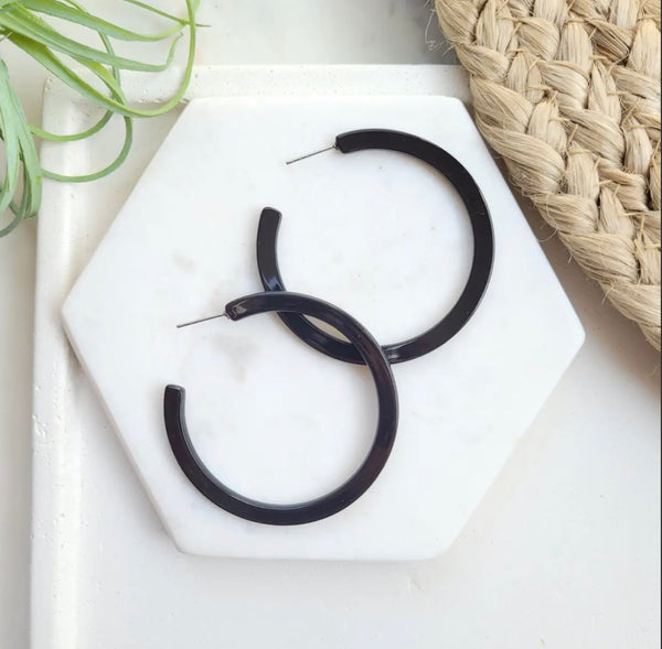 Black - Acrylic Earrings