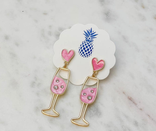 Champagne Earrings - Pink